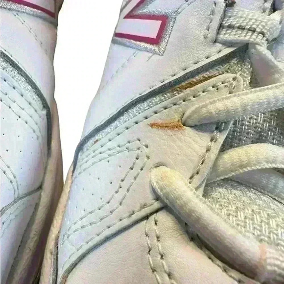 Women’s New Balance 608 White Pink Leather‎ Size 11 Tennis Running Sneaker Shoe - Picture 5 of 9